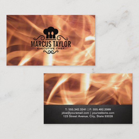 Carte De Visite Chef exécutif | Incendie (Devant / Derrière)