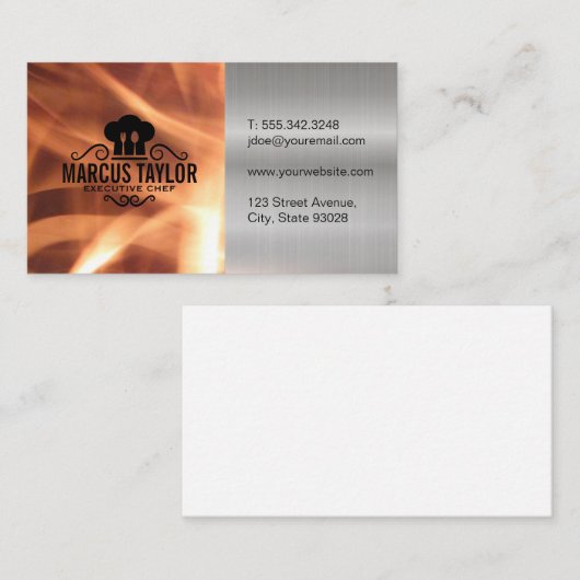 Carte De Visite Chef exécutif | Incendie (Devant / Derrière)