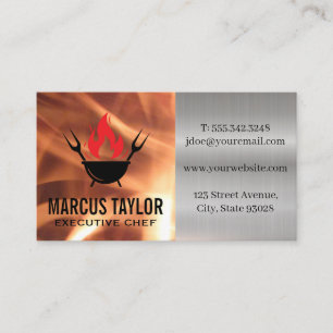 Carte De Visite Chef exécutif Incendie Logo du restaurant