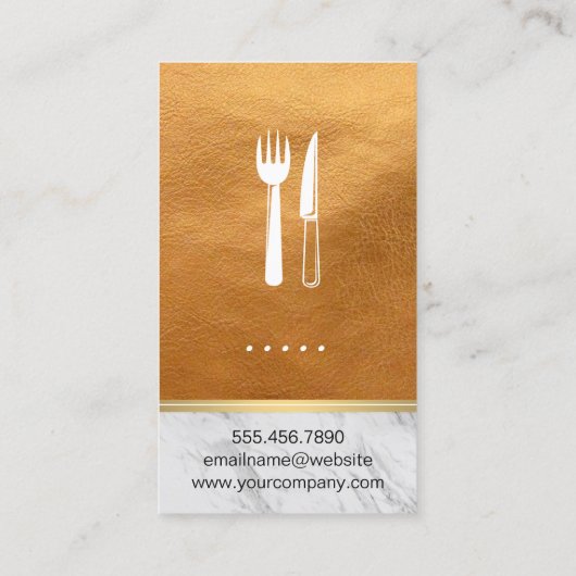 Carte De Visite Chef exécutif Maillot en cuir doré (Dos)