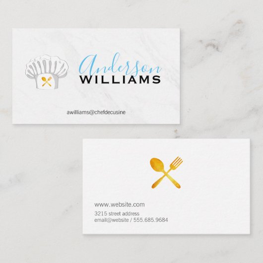 Carte De Visite Chef exécutif Marble (Devant / Derrière)