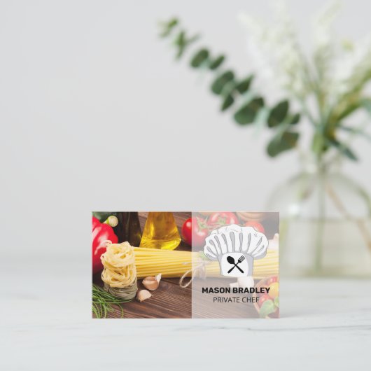 Carte De Visite Chef exécutif Nourriture sur table (Debout devant)