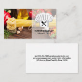 Carte De Visite Chef exécutif Nourriture sur table (Devant / Derrière)