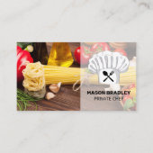 Carte De Visite Chef exécutif Nourriture sur table (Devant)