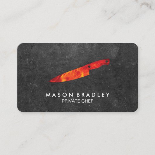 Carte De Visite Chef exécutif Slate Fire Knife (Devant)