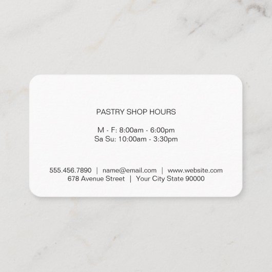 Carte De Visite Chef exécutif Whisk and Pastry (Dos)