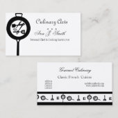 Carte De Visite Chef faisant frire chaud de restaurant de (Devant / Derrière)