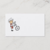 Carte De Visite Chef féminin employant le mélangeur (Dos)