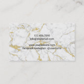 Carte De Visite Chef Gold Knife Restauration Marbre blanc moderne (Dos)