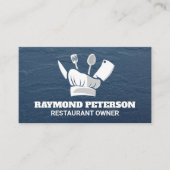 Carte De Visite Chef Hat and Kitchen Tools | Cooking Spices (Devant)