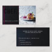 Carte De Visite Chef I Restauration moderne noir rose Professionne (Devant / Derrière)