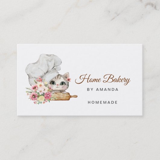 Carte De Visite Chef Kitten Bakery  (Devant)