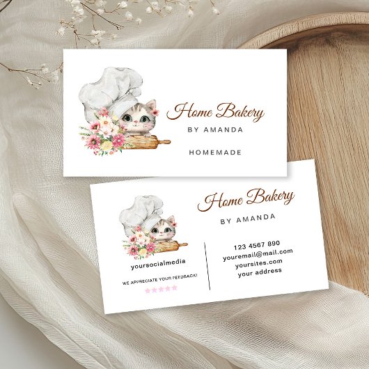 Carte De Visite Chef Kitten Bakery 