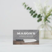 Carte De Visite Chef Knife | Bois et ardoise (Debout devant)