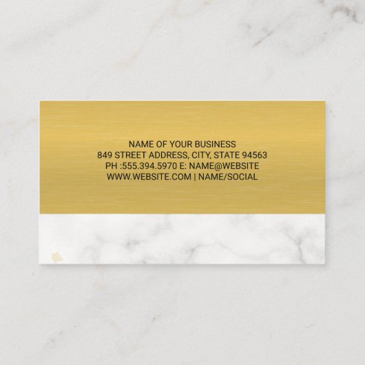 Carte De Visite Chef Knife | Marbre de texture or (Dos)
