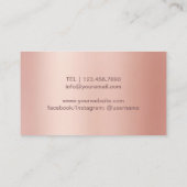 Carte De Visite Chef Knife Restauration Restaurant Moderne Rose Go (Dos)