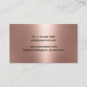 Carte De Visite Chef Knife Rose moderne Or métal (Dos)