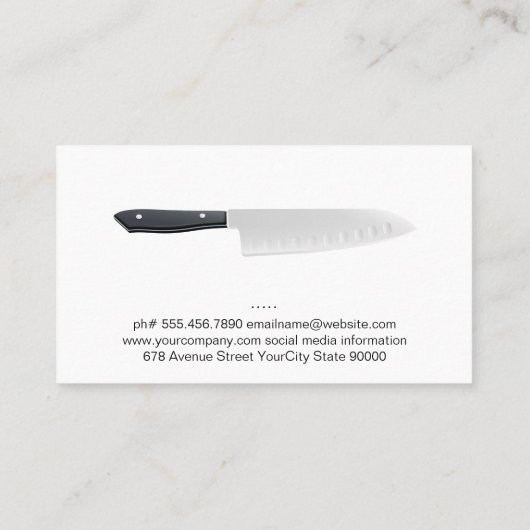 Carte De Visite Chef Knife | Steak (Dos)