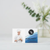 Carte De Visite Chef | Logo du restaurant (Debout devant)