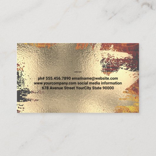 Carte De Visite Chef Logo | Gold Foil | Silverware Logo (Dos)