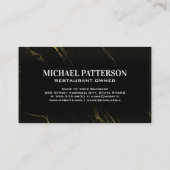 Carte De Visite Chef Logo | Marbre Noir (Dos)