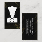Carte De Visite Chef Logo | Marbre Noir (Devant / Derrière)