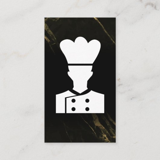 Carte De Visite Chef Logo | Marbre Noir (Devant)