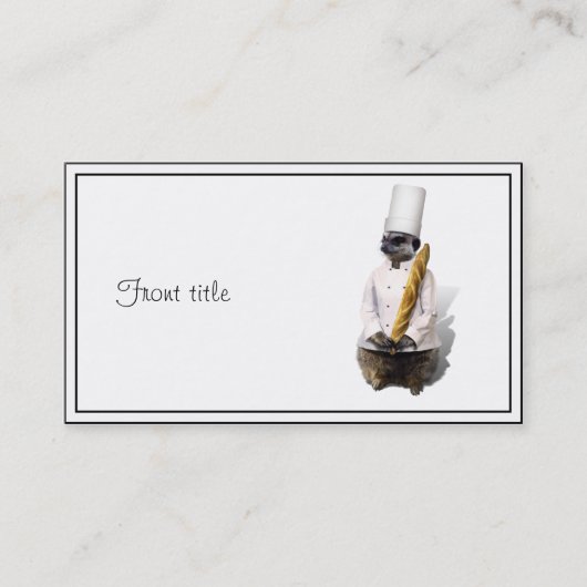 Carte De Visite Chef Meercat Avec Baguette (Devant)