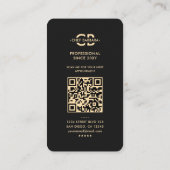 Carte De Visite Chef Monogramme moderne Couteau Noir Or Premium (Dos)