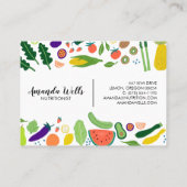 Carte De Visite Chef nutritionniste Entraîneur Unique Légumes Art (Dos)