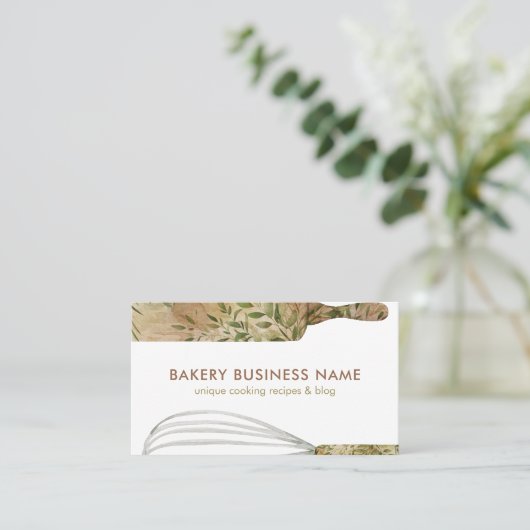 Carte De Visite Chef pâtisserie de bois cuisine pâtisserie pâtisse (Debout devant)