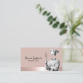 Carte De Visite Chef pâtisserie Rose moderne Gold Bakery (Debout devant)
