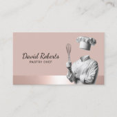 Carte De Visite Chef pâtisserie Rose moderne Gold Bakery (Devant)
