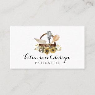 Carte De Visite Chef pâtissier Aquarelle Boulangerie de tournesol