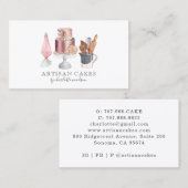 Carte De Visite Chef pâtissier Aquarelle Cuisinière Squa (Devant / Derrière)