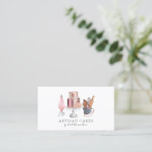 Carte De Visite Chef pâtissier Aquarelle Cuisinière Squa (Debout devant)