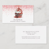 Carte De Visite Chef pâtissier Baker Red Velvet Cupcake Parties sc (Devant / Derrière)