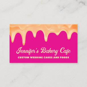 Carte De Visite Chef Pâtissier Boulangerie Abstrait Rose Crème