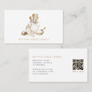 Carte De Visite Chef Pâtissier Boulangerie Aquarelle