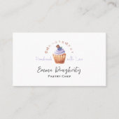 Carte De Visite Chef pâtissier Cupcake Blueberry Purple Aquarelle (Devant)