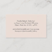 Carte De Visite Chef pâtissier Cupcake Chocolat Coeur Aquarelle (Dos)