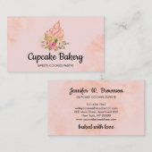 Carte De Visite Chef Pâtissier Cupcake Gâteau rose (Devant / Derrière)