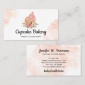 Carte De Visite Chef Pâtissier de Gâteaux Cupcakes (Devant / Derrière)