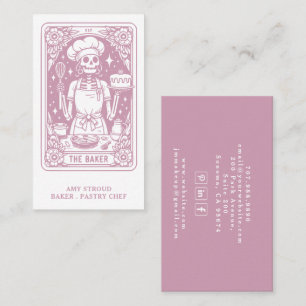 Carte De Visite Chef pâtissier Dessert Traiteur Dusty Rose