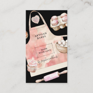 Carte De Visite Chef Pâtissier Desserts Aquarelle Rose