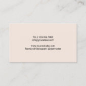 Carte De Visite Chef pâtissier Élégant Blush Rose Sweet Cake boula (Dos)