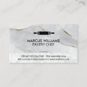 Carte De Visite Chef pâtissier | Épingle | Marbre (Devant)
