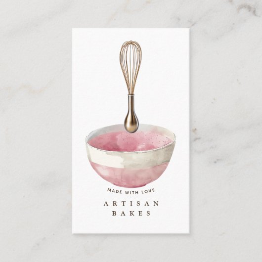 Carte De Visite Chef pâtissier Golden Whisk Baker (Devant)