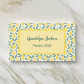 Carte De Visite Chef pâtissier jaune citron Baker ou Cook Professi