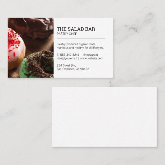 Carte De Visite Chef pâtissier | Les beignets (Devant / Derrière)